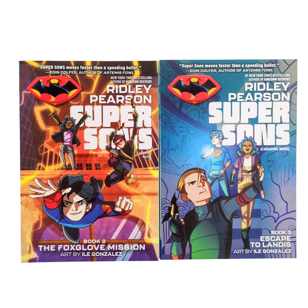 Super Sons Graphic Novels Book 2 & 3 Set DC Comics Ridley Pearson Ile Gonzalez